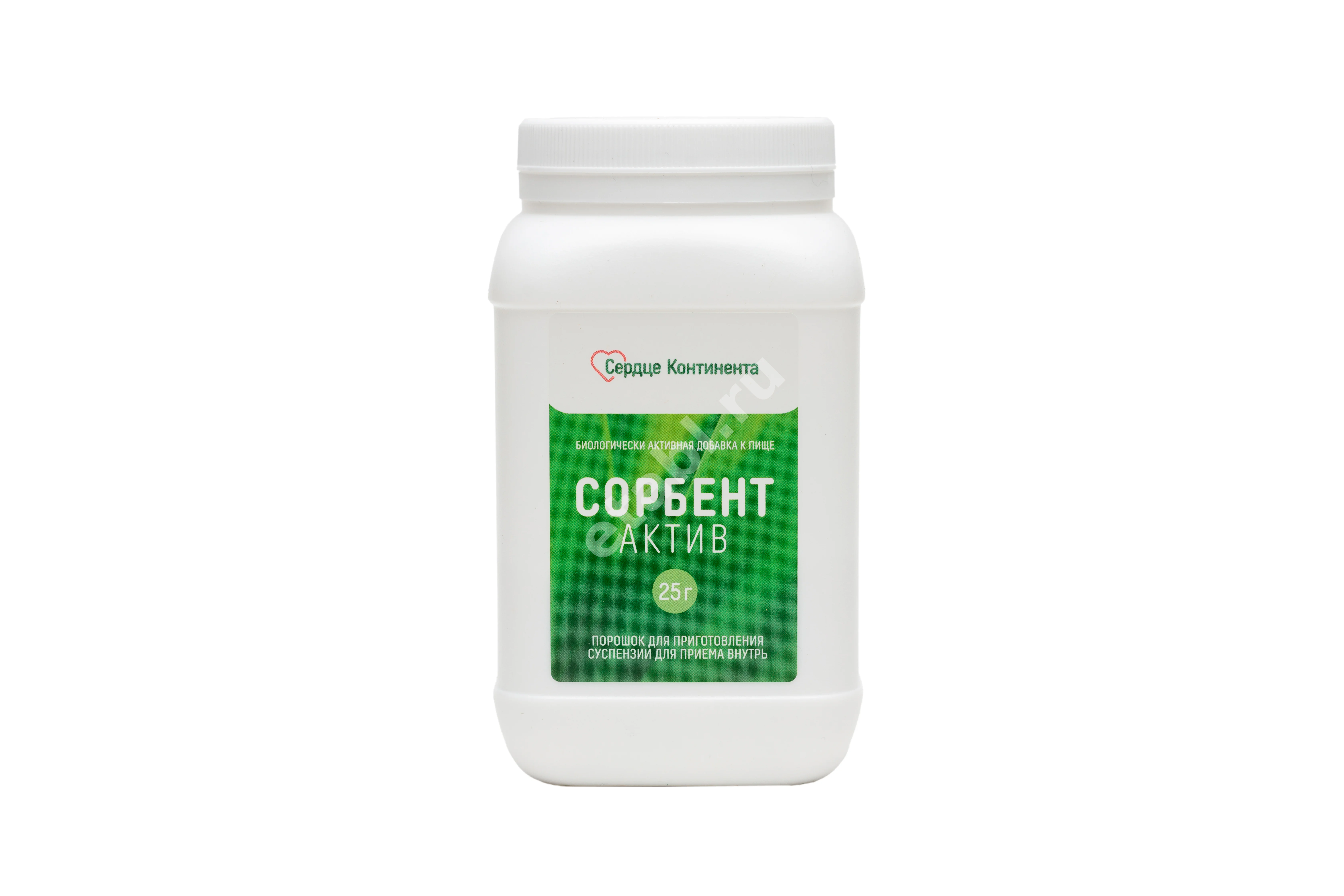 СОРБЕНТ АКТИВ Сердце Континента пор. д/внутр. прим. 25г N1 (МИРРОЛЛА, РФ)