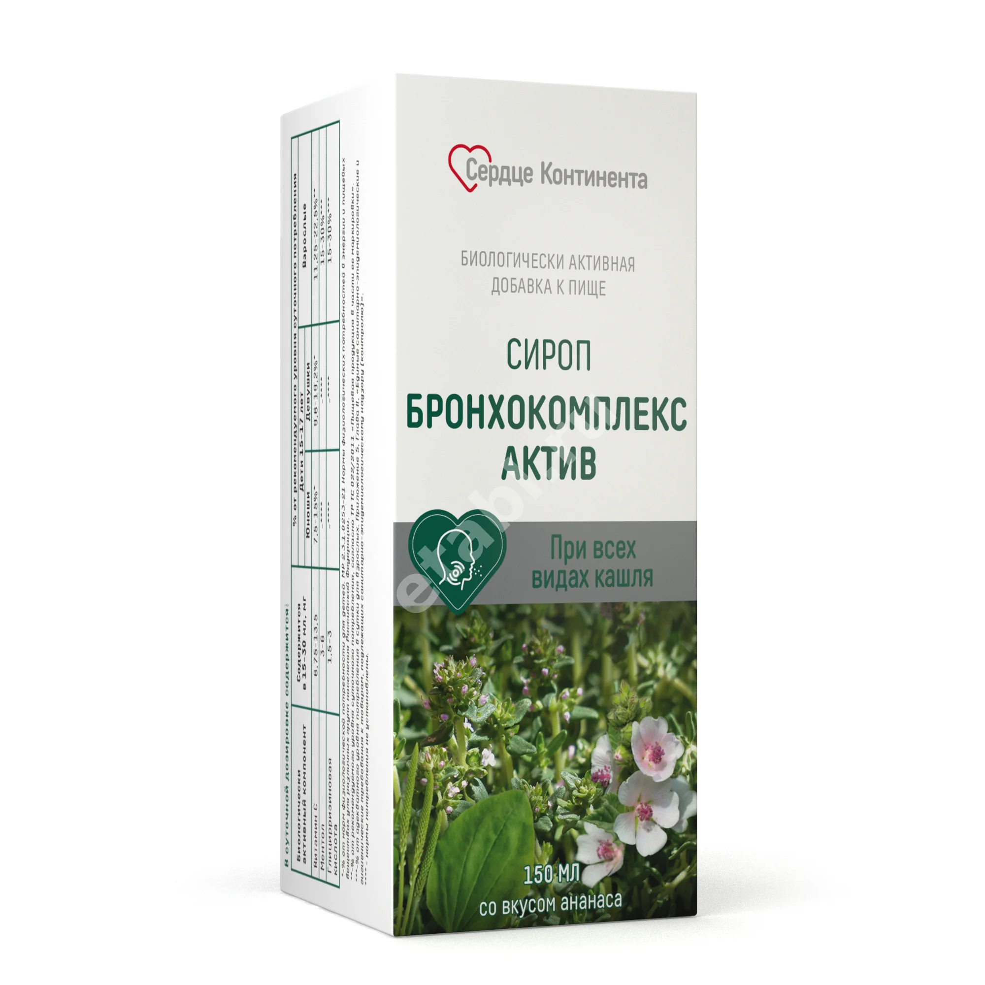 БРОНХОКОМПЛЕКС АКТИВ сироп 150мл N1 (МИРРОЛЛА, РФ)