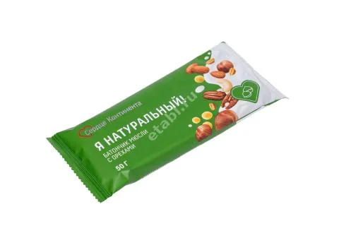 Я НАТУРАЛЬНЫЙ! батончик-мюсли 50г Орех (Витамин Продукт, РФ)