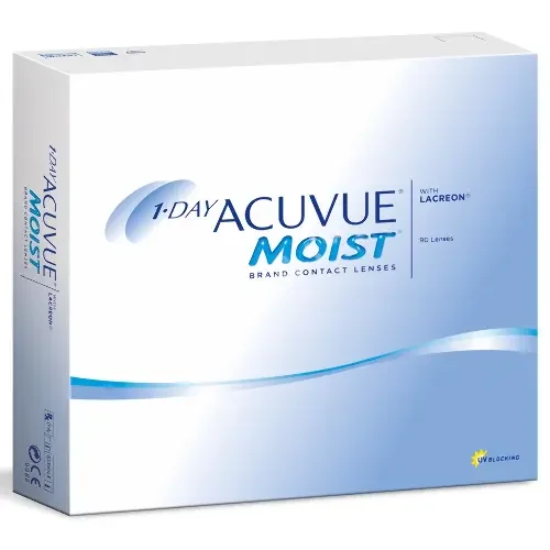 ЛИНЗЫ КОНТАКТНЫЕ 1-DAY Acuvue Moist 90шт традиц 1день дневн б/цв -3.50 8.5 (Джонсон и Джонсон Вижн Кэер, США)