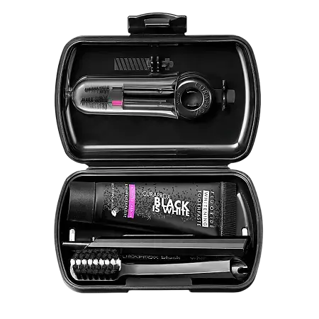 КУРАПРОКС набор Black is White (зубная щетка+зубная паста 10мл+ершик CarbonS+ Carbon M+держатель UHS425 с колпачком) (Кураден Интернешнл, ШВЕЙЦАРИЯ)