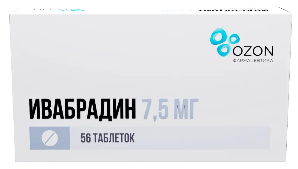 ИВАБРАДИН табл. п.п.о. 5мг N56 (ОЗОН, РФ)