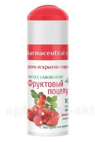 ФРУКТОВЫЙ ПОЦЕЛУЙ помада гигиеническая 3.5г Земляника (НИКОЛЬ, РФ)