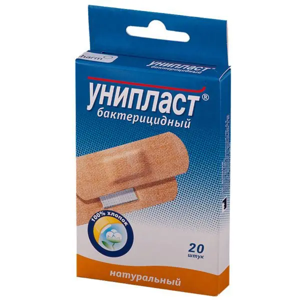 ПЛАСТЫРЬ бактерицид. Унипласт натуральный ткан. 1.9х7.2см N20 (ВЕРОФАРМ, РФ)