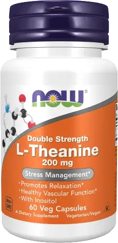 L-ТЕАНИН ДВОЙНАЯ СИЛА НАУ (NOW) капс. (банк.) 200мг - 0.43г N60 (НАУ ФУДС, США)