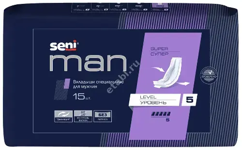 СЕНИ МЕН вкладыши урологические супер (5кап) N15 (БЕЛЛА, ПОЛЬША)