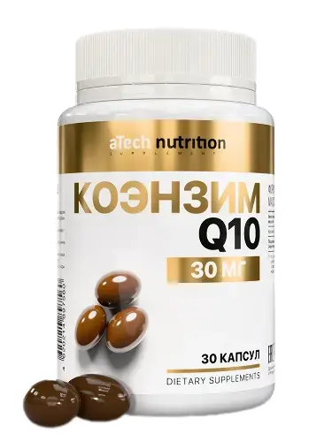КОЭНЗИМ Q10 Атеч Нутритион (Atech nutrition) капс. 30мг - 0.7г N30 (Арсенал Атлета, РФ)