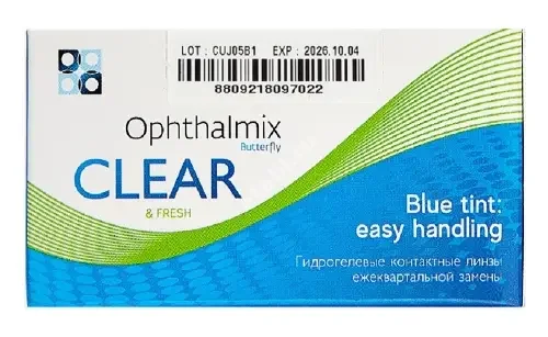 ЛИНЗЫ КОНТАКТНЫЕ Ophthalmix Butterfly 4шт традиц 3мес дневн Blue Tint -0.75 8.6 (Политач Контактленс, РЕСПУБЛИКА КОРЕЯ)