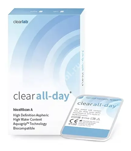 ЛИНЗЫ КОНТАКТНЫЕ Clear All-Day 6шт традиц 1мес дневн б/цв -7.5 8.6 (Клиарлэб, СИНГАПУР)