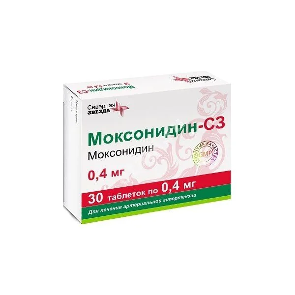 МОКСОНИДИН табл. п.п.о. 0.4мг N30 (Диафарм, РФ)