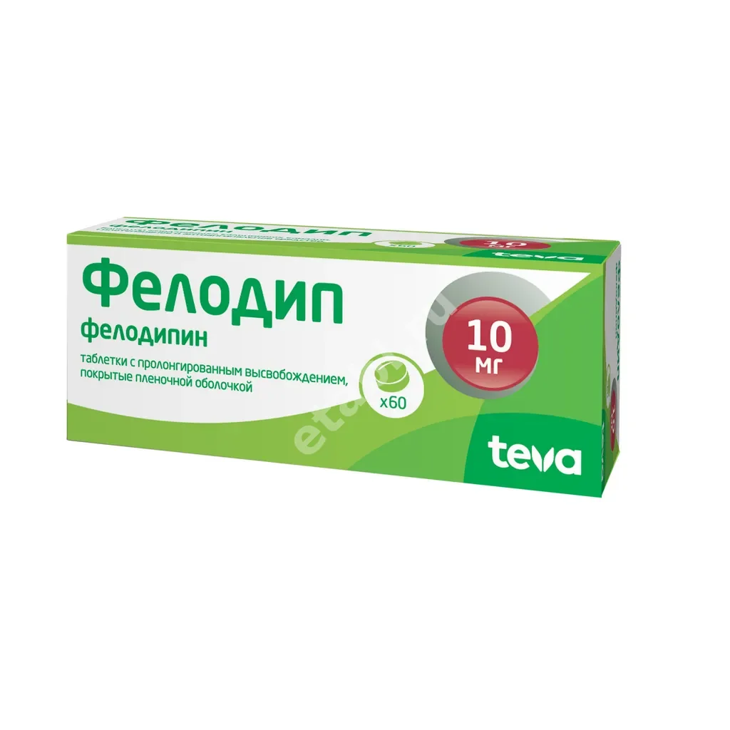ФЕЛОДИП табл. пролонг. п.п.о. 10мг N60 (ТЕВА, ГЕРМАНИЯ)
