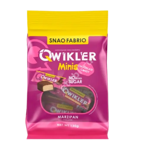 БОМББАР (BOMBBAR) QWIKLER батончик протеиновый глазированный мини 130г N1 Марципановый (Фитнес Фуд, РФ)