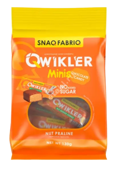 БОМББАР (BOMBBAR) QWIKLER батончик протеиновый глазированный мини 130г N1 Ореховое пралине (Фитнес Фуд, РФ)