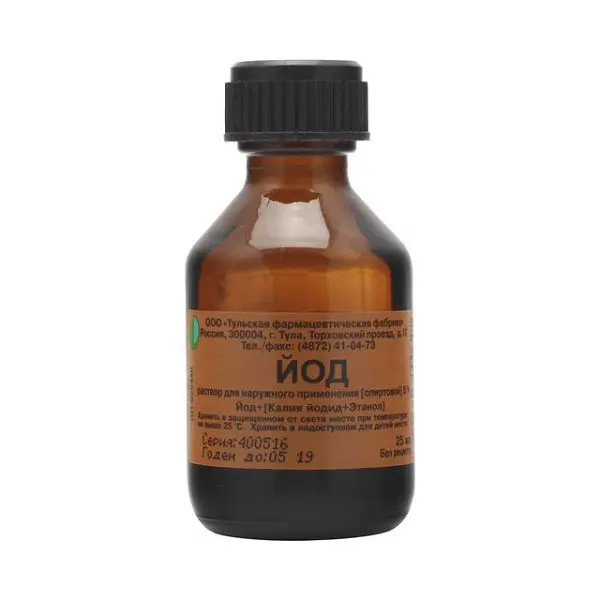ЙОД р-р спирт. (фл.) 5% - 25мл N1 (Тульская Ф.Ф., РФ)
