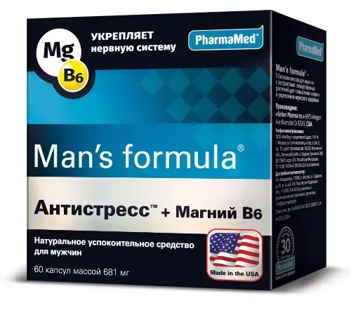 МЕН-С ФОРМУЛА Антистресс+Магний В6 капс. 0.681г N60 (Келкер, США)