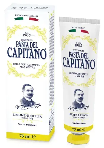 ПАСТА КАПИТАНА (PASTA DEL CAPITANO) зубная паста Сицилийский лимон 75мл (Фармацеутици Доттор Циццарелли С. П. А., ИТАЛИЯ)