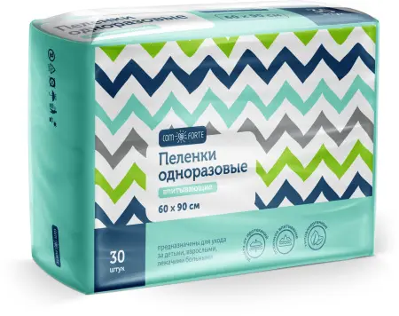 КОМФОРТ (COMFORTE) пеленки впитывающие 60х90см N30 (Пелигрин Матен, РФ)