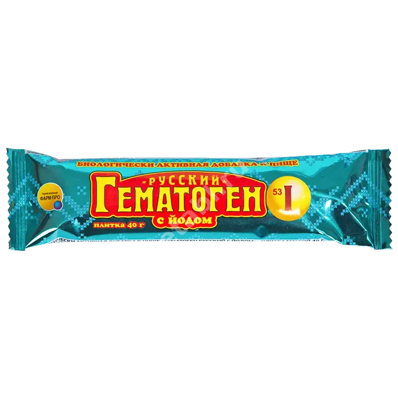 ГЕМАТОГЕН Русский 40г с йодом (Фарм-Про, РФ)