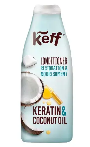 КЕФФ (KEFF) кондиционер для ломк/ослаб/секущ волос Кератин/Масло Кокоса 500мл (Сано Интернешенл, ИЗРАИЛЬ)