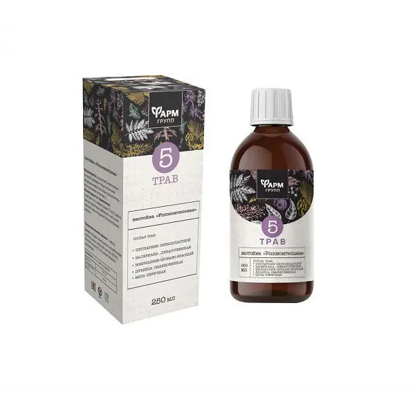 5 ТРАВ Успокоительная настойка (фл.) 250мл N1 (Алтай-фарм ООО/Фармгрупп, РФ)