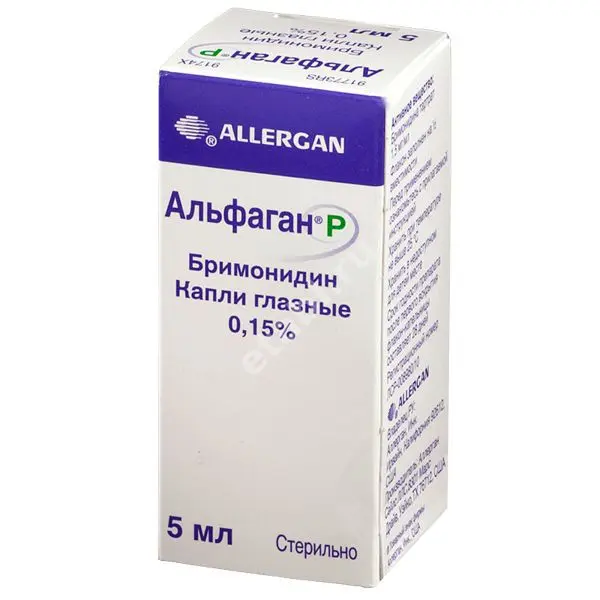 АЛЬФАГАН Р капли глазн. (фл.-кап.) 0.15% - 5мл N1 (Аллерган Сейлс, США)