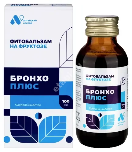 БРОНХО ПЛЮС Алтайский нектар фито бальзам (фл.) 100мл N1 на фруктозе (Алтайский Нектар, РФ)