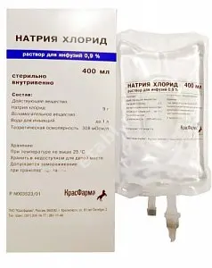 НАТРИЯ ХЛОРИД р-р д/инф. (конт.) 0.9% - 400мл N1 (Красфарма, РФ)