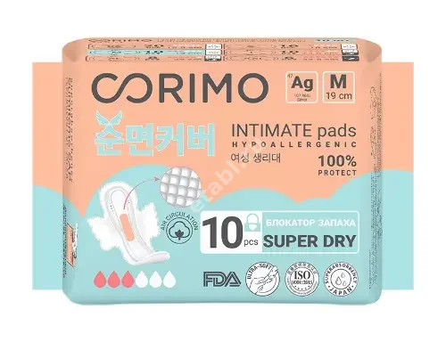 КОРИМО (CORIMO) прокладки гигиенические Супер Драй р.M N10 (Фошан Джиабо Санитари Продактс Технолоджи Ко. Лтд, КИТАЙ)