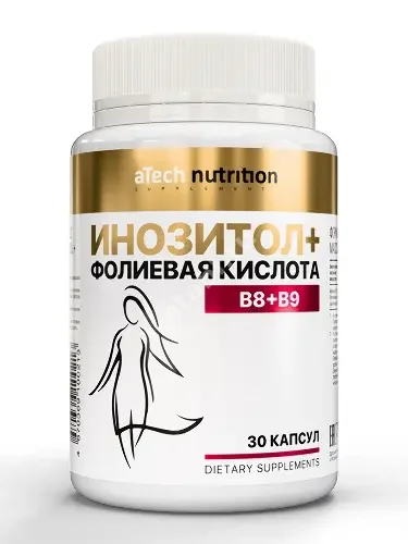 ИНОЗИТОЛ+ФОЛИЕВАЯ КИСЛОТА Атеч Нутритион (aTech Nutrition) капс. 0.72г N30 (Арсенал Атлета, РФ)