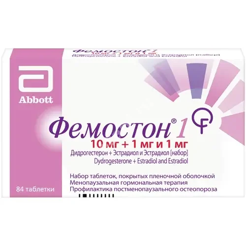 ФЕМОСТОН 1 табл. п.п.о. 10мг+1мг N84 (ЭББОТТ, НИДЕРЛАНДЫ)