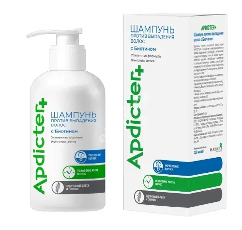 АПДИКТЕР (APDICTER) шампунь против выпадения Биотин 250мл (Хасико-Фарм, РФ)