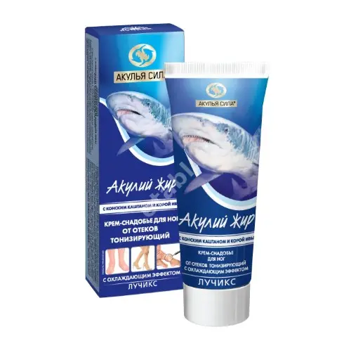 АКУЛИЙ ЖИР крем для ног снадобье Каштан и ива 75мл (ТВИНС ТЭК, РФ)