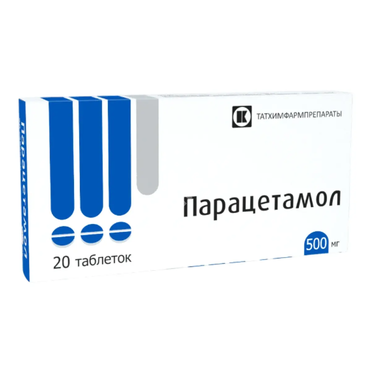 ПАРАЦЕТАМОЛ табл. 500мг N20 (Татхимфармпрепараты, РФ)