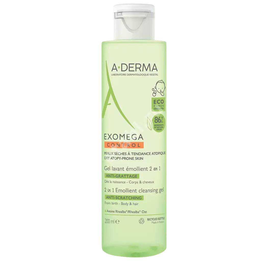 А-ДЕРМА (A-DERMA) Экзомега Контрол гель для волос/тела очищ/смягч 2в1 200мл (ПЬЕР ФАБР, ФРАНЦИЯ)