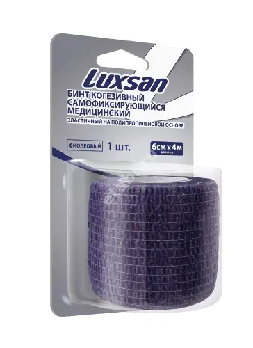 БИНТ КОГЕЗИВНЫЙ Самофиксирующийся 6х400см фиолет (Интертекс, РФ)