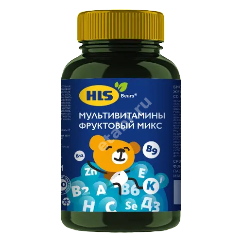 МУЛЬТИВИТАМИНЫ ХЛС (HLS) 3+ пастилки жев. 2.2г N90 Фруктовый микс (МИРРОЛЛА, РФ)