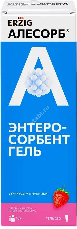 АЛЕСОРБ ЭНТЕРОСОРБЕНТ  Эрциг гель д/внутр. прим. (туба) 230г N1 Клубника (ФАРМАФАБРИКА, РФ)