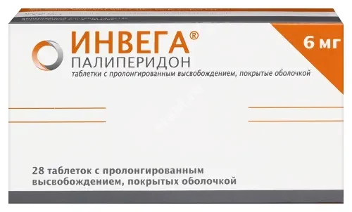 ИНВЕГА табл. пролонг. п.о. 6мг N28 (ДЖНС&ДЖНС, ПУЭРТО-РИКО/ВЕЛИКОБРИТАНИЯ)