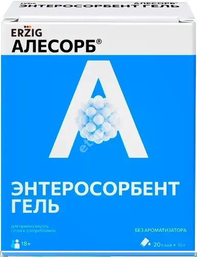 АЛЕСОРБ гель д/внутр. прим. (саше) 10г N20 (Фармацевтическая Фабрика, РФ)