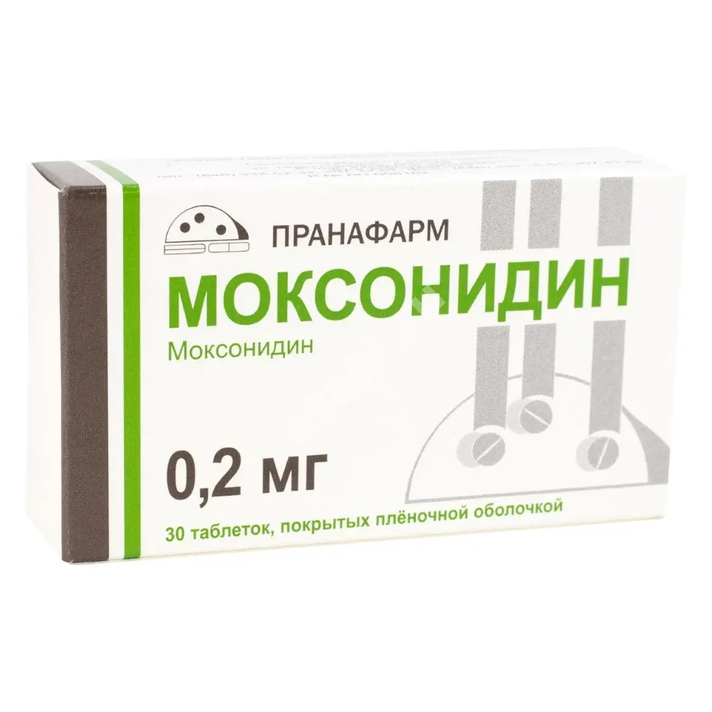 МОКСОНИДИН табл. п.п.о. 0.2мг N30 (Пранафарм, РФ)