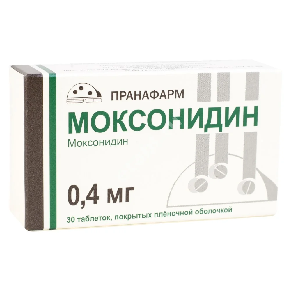 МОКСОНИДИН табл. п.п.о. 0.4мг N30 (Пранафарм, РФ)