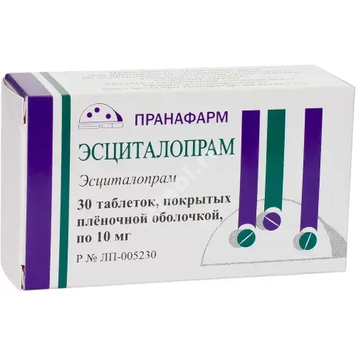 ЭСЦИТАЛОПРАМ табл. п.п.о. 10мг N30 (Пранафарм, РФ)