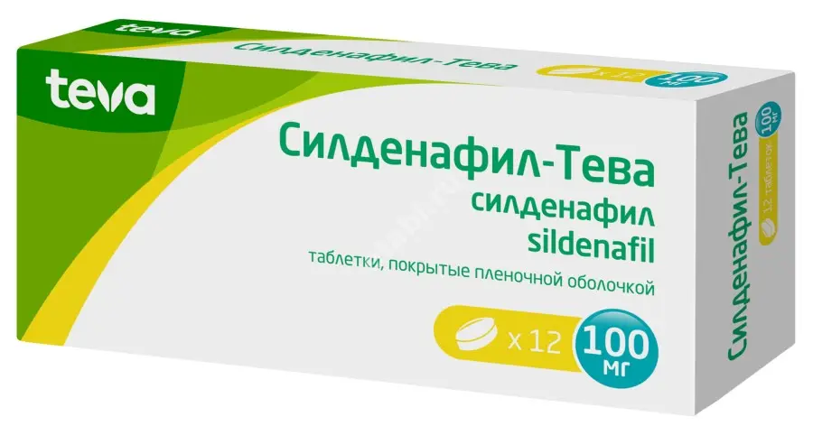 СИЛДЕНАФИЛ табл. п.п.о. 100мг N12 (ТЕВА, МАЛЬТА)