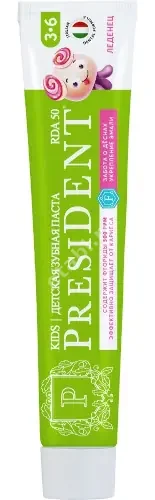 ПРЕЗИДЕНТ зубная паста детская 3-6лет 70г Леденец (Зеленая Дубрава, РФ)