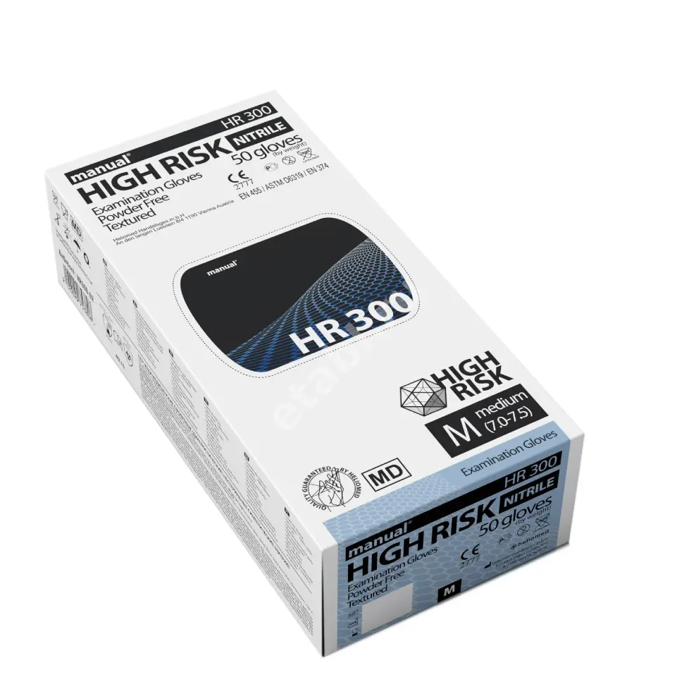 ПЕРЧАТКИ МЕДИЦИНСКИЕ нестер. нитрил. р.M (25пар) N50 (ХелиоМед, АВСТРИЯ)