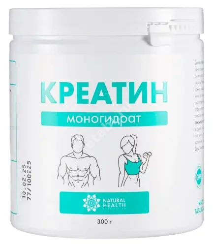 КРЕАТИН МОНОГИДРАТ Natural Health пор. (банк.) 300г N1 (Натуральное Здоровье, РФ)