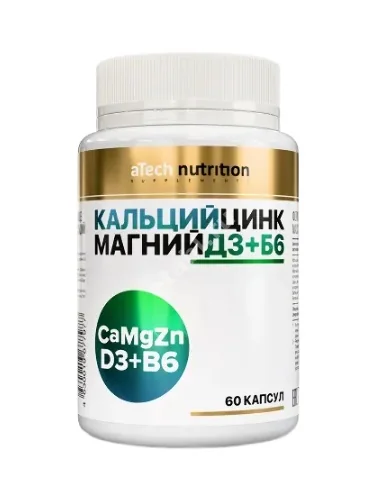 КАЛЬЦИЙ МАГНИЙ ЦИНК Д3+В6 Атеч Нутритион (aTech Nutrition) капс. 0.6г N60 (Арсенал Атлета, РФ)