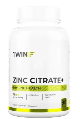 ЦИНКА ЦИТРАТ Уанвин (1Win) капс. 0.45г N90 (ВинЛаб Нутришин, РФ)