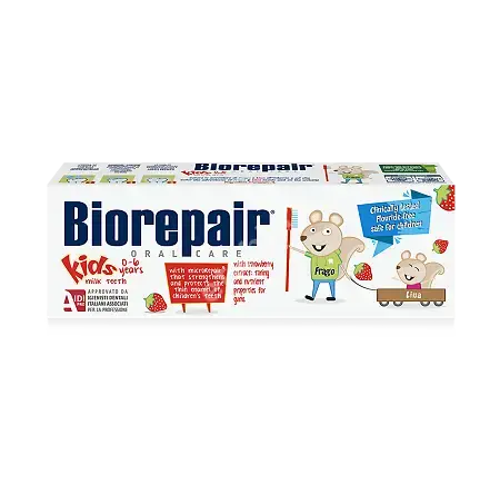 БИОРЕПЕЙР зубная паста детская 0-6лет 50мл Земляника (Косвелл, ИТАЛИЯ)