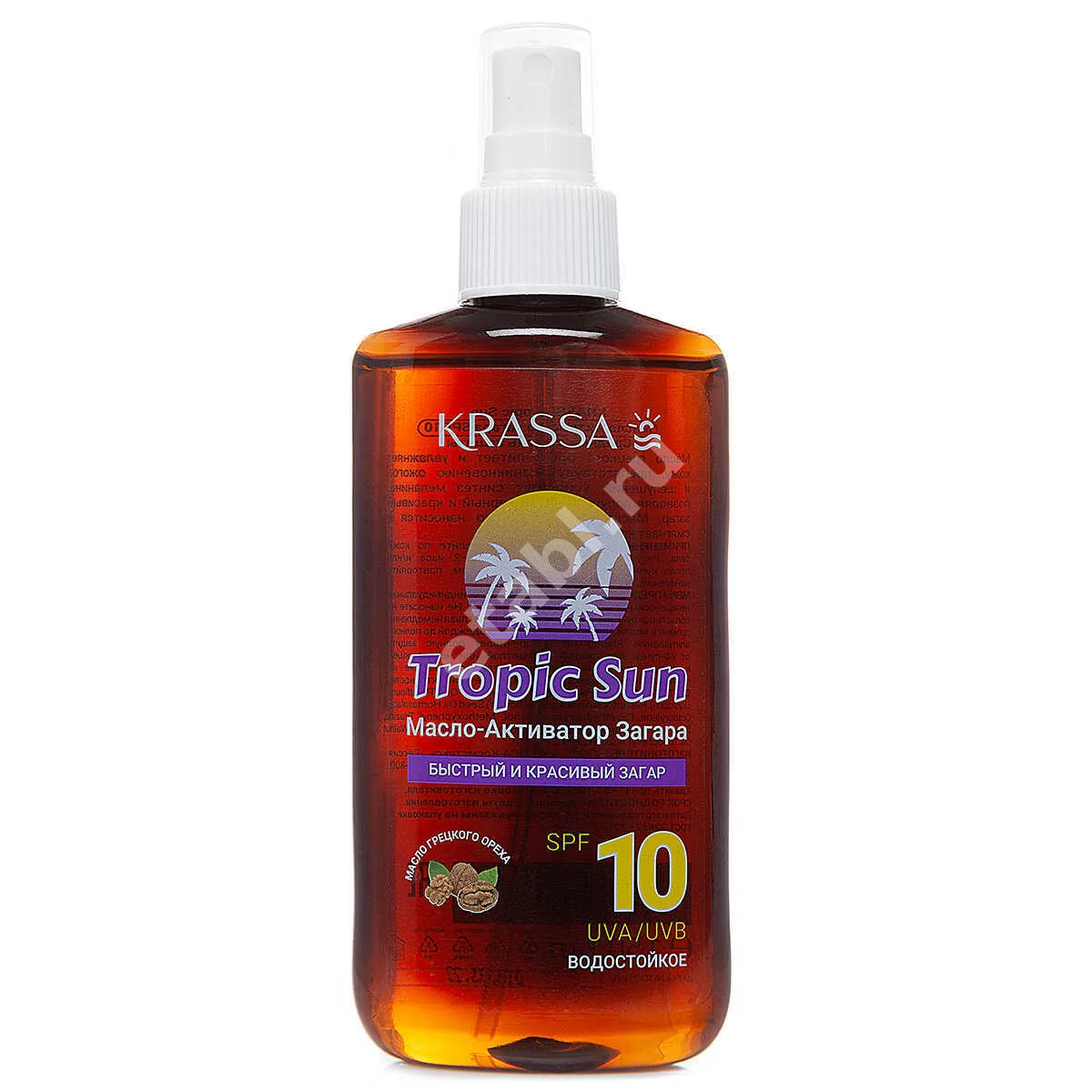 КРАССА (KRASSA) Tropic sun масло активатор загара SPF10 150мл (Красса-Косметикс, РФ)